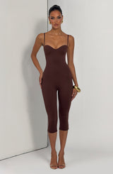 Tora Capri Jumpsuit - Plum Brown