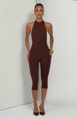 Oden Capri Jumpsuit - Plum Brown