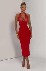 Fiorenza Midi Dress - Red