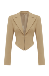Agatha Cropped Blazer - Sand