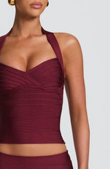Alessia Bandage Top - Cherry Lacquer