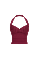 Alessia Bandage Top - Cherry Lacquer