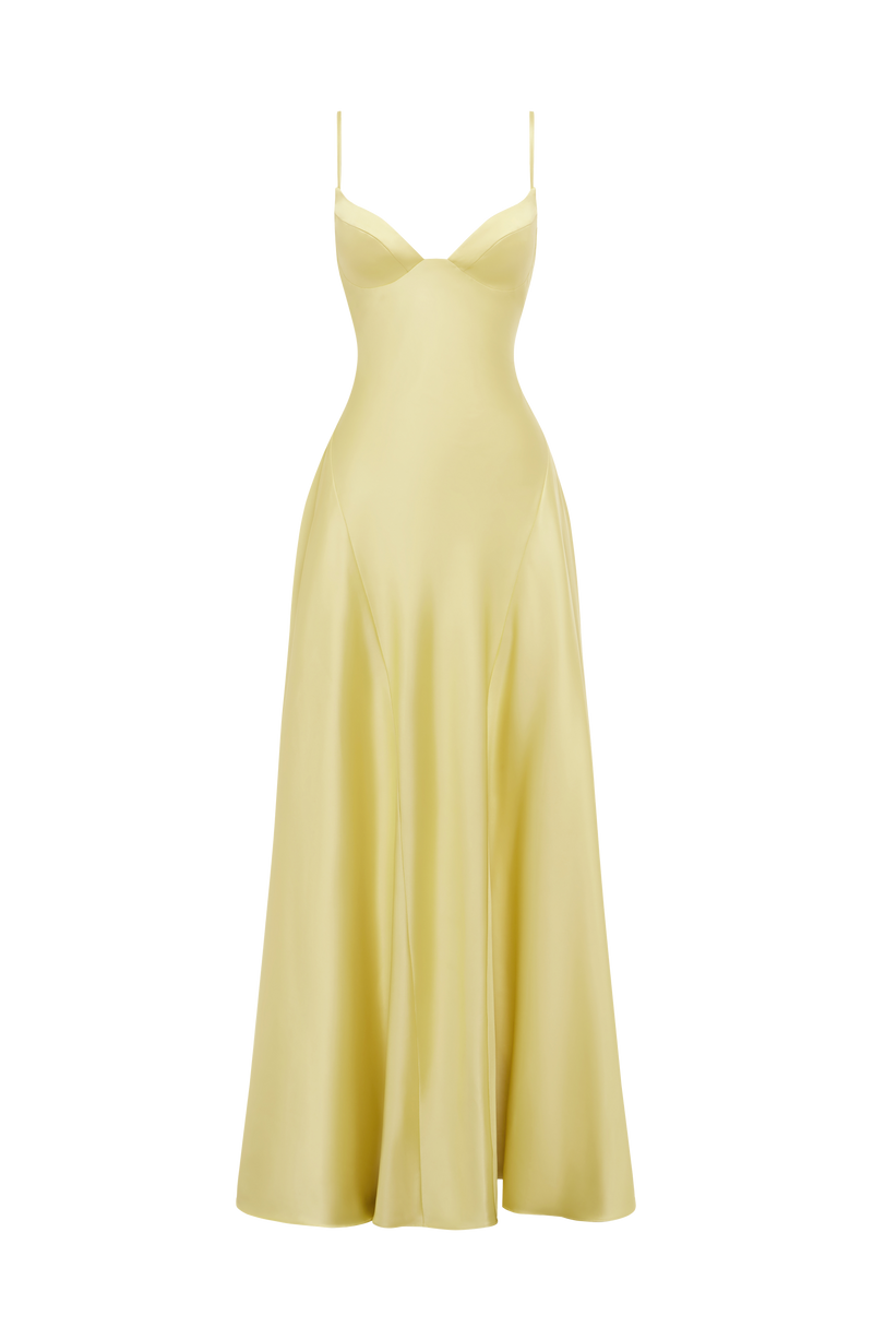 pastel yellow maxi dresses Babyboo Asterin Dress in Lemon Size XS Ladivine CD426 Cowl Neck color:Smoky Pink xjun26_offprice_ext The soft chiffon fabric