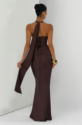 Ophelia Maxi Dress - Plum Brown