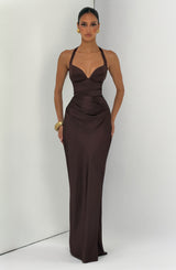Ophelia Maxi Dress - Plum Brown