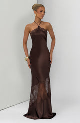 Agnetha Maxi Dress - Plum Brown