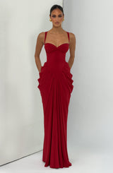 Lucille Maxi Dress - Deep Red