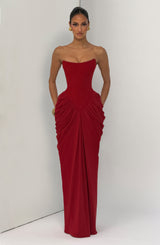 Noura Maxi Dress - Deep Red