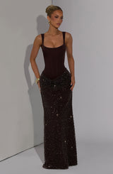 Yeona Maxi Dress - Plum Brown