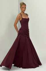 Sura Maxi Dress - Cherry Lacquer