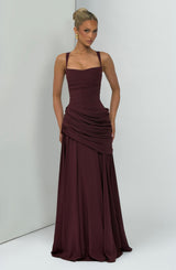 Sura Maxi Dress - Cherry Lacquer