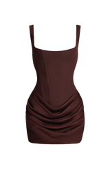 Cornelia Mini Dress - Plum Brown