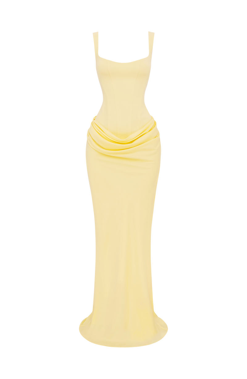 Yellow Maxi Dress - Cornelia Maxi Dress - Babyboo Fashion