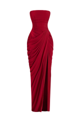 Cyra Maxi Dress - Deep Red