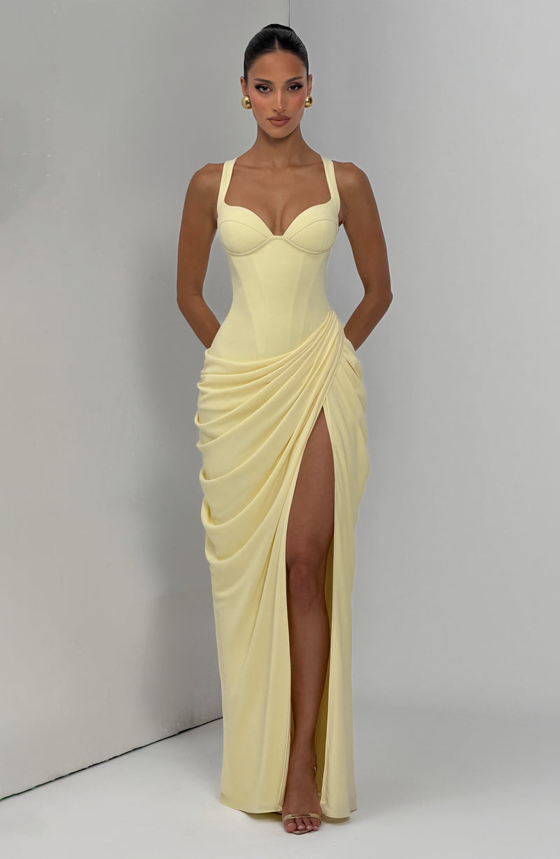 elara maxi dress Shop the Elara Maxi Dress - Lemon