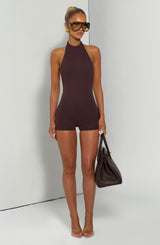 Oden Playsuit - Plum Brown