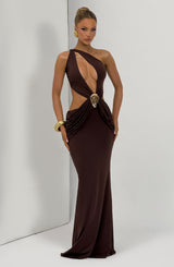 Onyx Maxi Dress - Plum Brown
