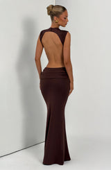 Fenella Maxi Dress - Plum Brown