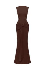 Lorenza Maxi Dress - Plum Brown