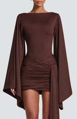 Lucetta Mini Dress - Plum Brown