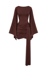 Lucetta Mini Dress - Plum Brown