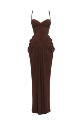 Lucille Maxi Dress - Plum Brown