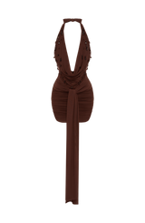 Melona Mini Dress - Plum Brown