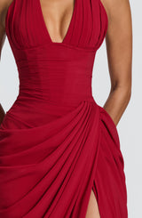 Minette Maxi Dress - Deep Red