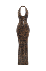 Morena Maxi Dress - Sequin Leopard Print