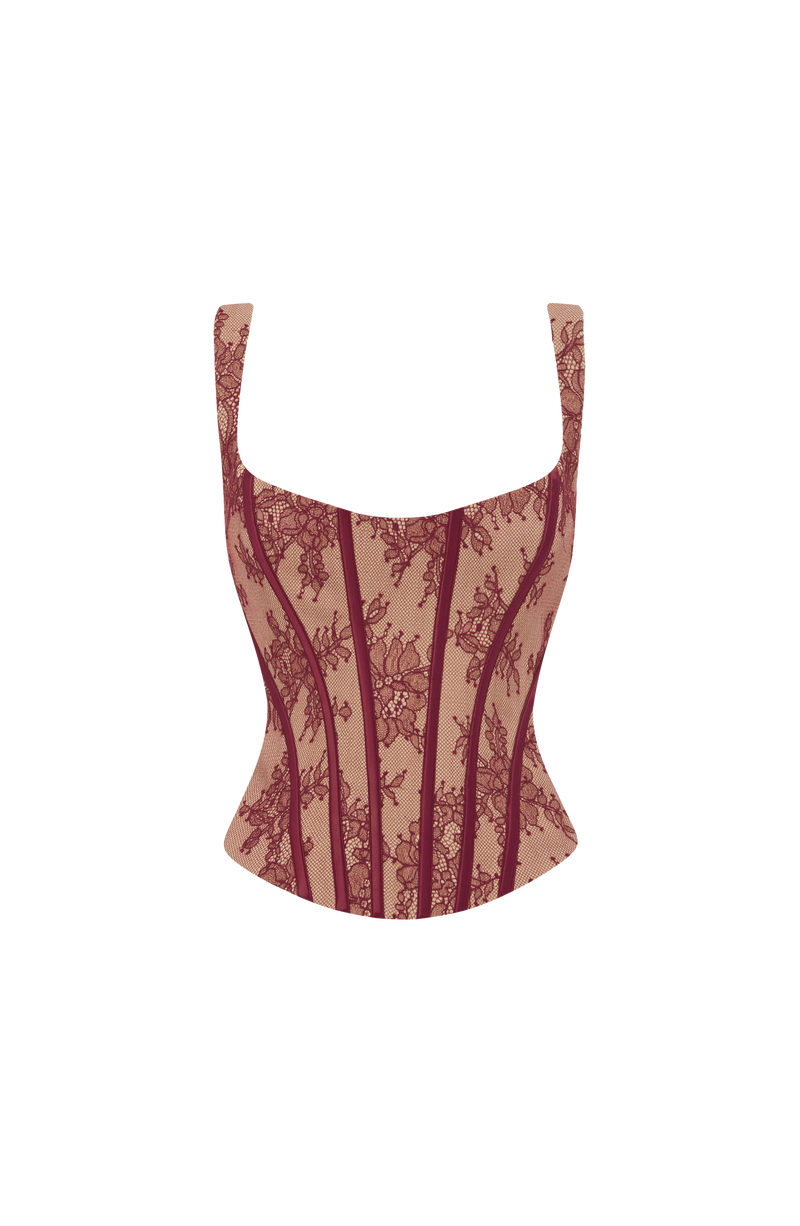Buy Nixie Corset - Burgundy Lace | Babyboo Fashion