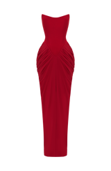 Noura Maxi Dress - Deep Red