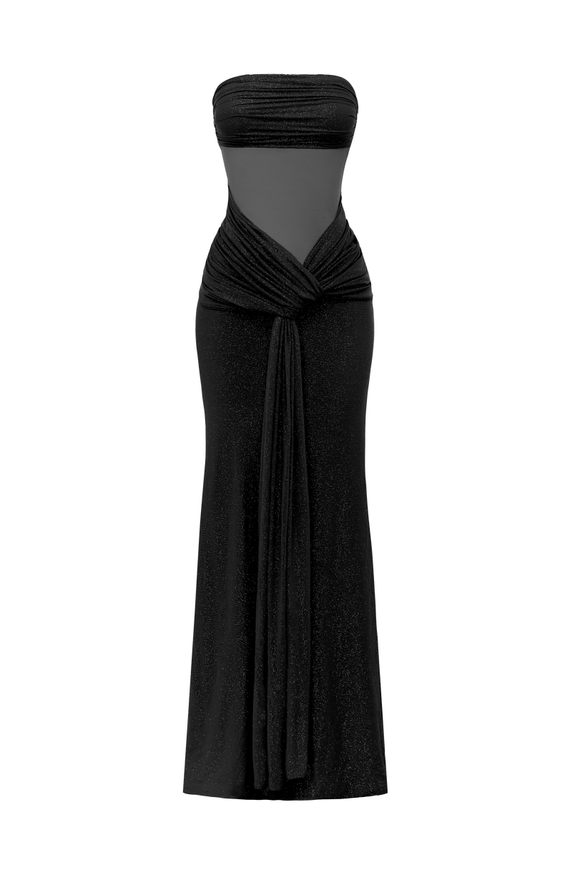 amazon black friday dresses Babyboo Paula Maxi Dress in Sparkle Size L Birthday Picture Ideas at winter 2024 Color:Dark Champagne Ruched bust panel