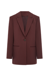 Reece Blazer - Burgundy Pinstripe