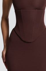 Roberta Midi Dress - Plum Brown