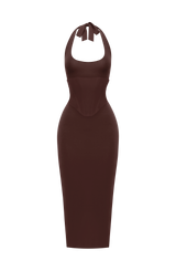 Roberta Midi Dress - Plum Brown