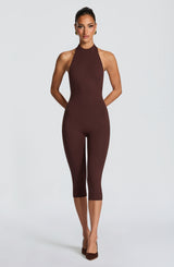 Oden Capri Jumpsuit - Plum Brown