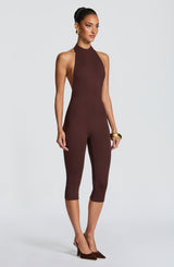 Oden Capri Jumpsuit - Plum Brown