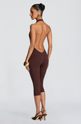 Oden Capri Jumpsuit - Plum Brown