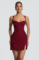 Everette Mini Dress - Burgundy