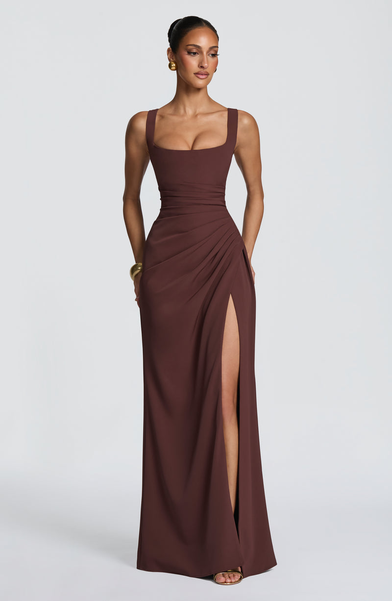 Shop the Laleh Maxi Dress - Plum Brown