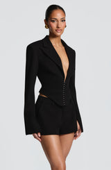 Agatha Cropped Blazer - Black