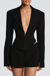 Agatha Cropped Blazer - Black