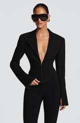 Agatha Cropped Blazer - Black