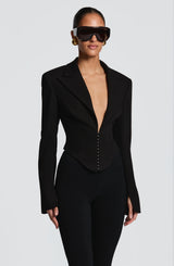 Agatha Cropped Blazer - Black