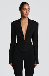 Agatha Cropped Blazer - Black