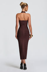 Rosalyn Bandage Midi Dress - Plum Brown