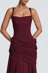 Sura Maxi Dress - Cherry Lacquer