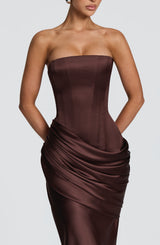 Ella Maxi Dress - Plum Brown