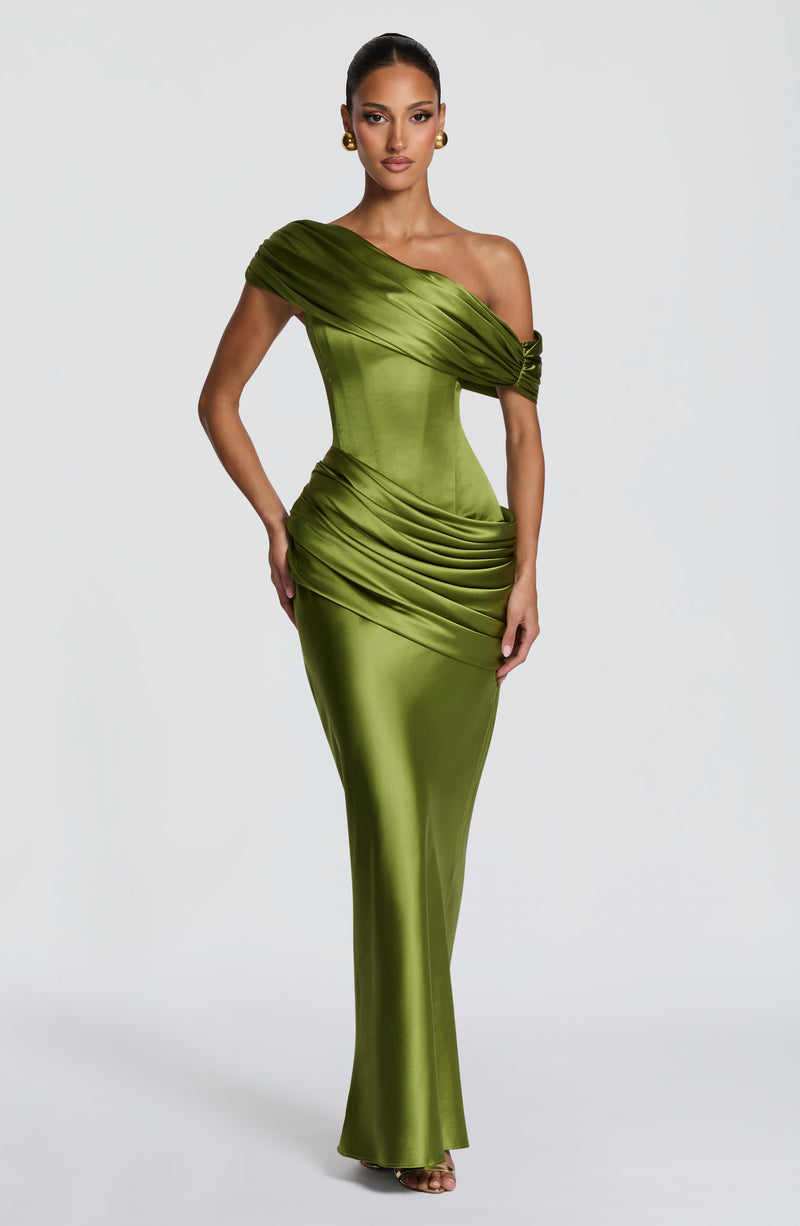 Babyboo Ella Maxi Dress in Olive Size XS