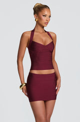 Alessia Bandage Top - Cherry Lacquer